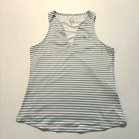 Nike Dri-Fit Racerback Striped Athletic Tank V-Neck Lined Front Maternity Size M - Picture 1 of 12